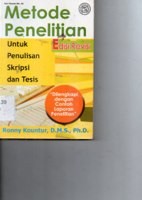 Image of Metode Penelitian untuk penulis skripsi dan tesis
